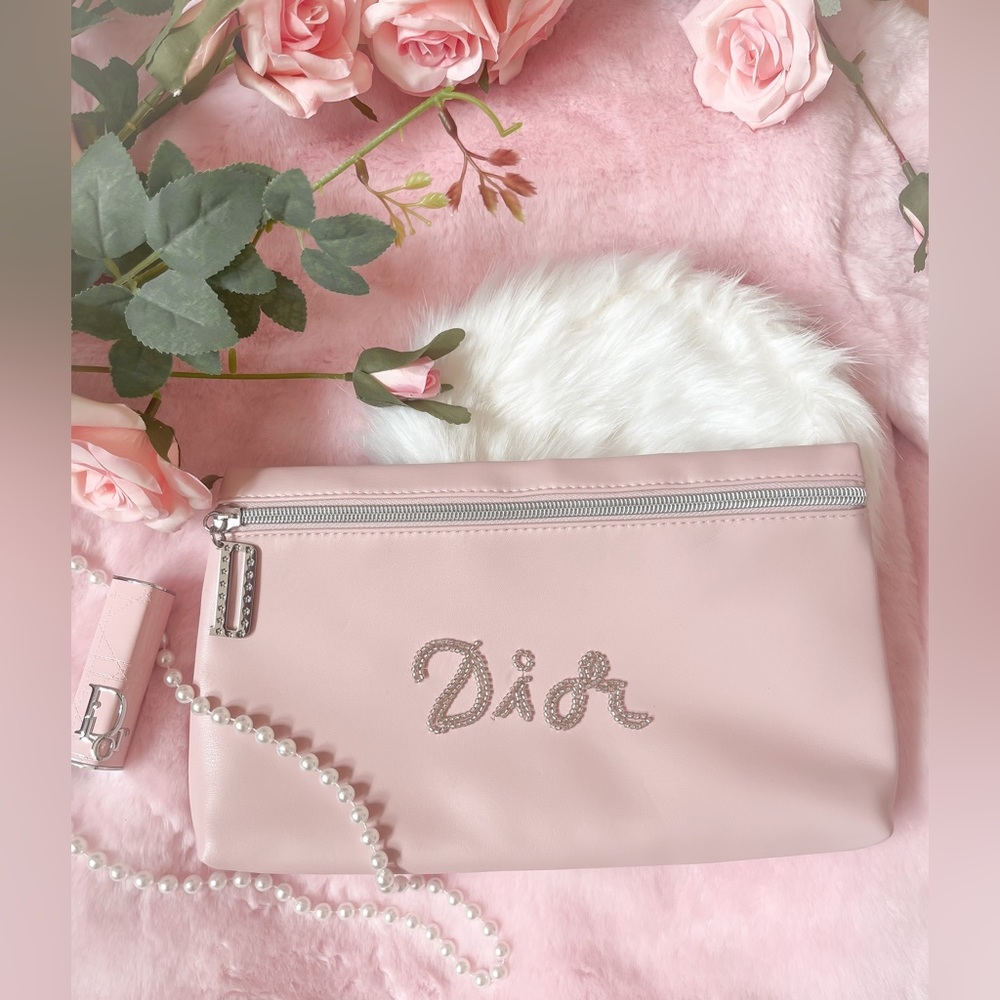 Pink Dior Makeup Bag